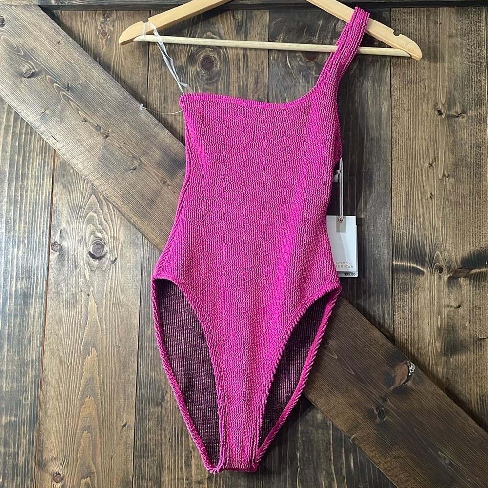 GOOD AMERICAN Always Fits One Shoulder One Piece Swimsuit - Picture 6 of 11